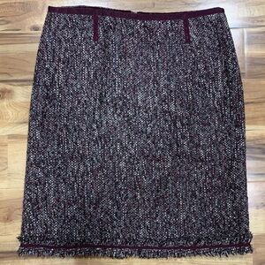 Talbots Tweed Skirt Straight & pencil Womens 14 Purple Lined Wool Blend